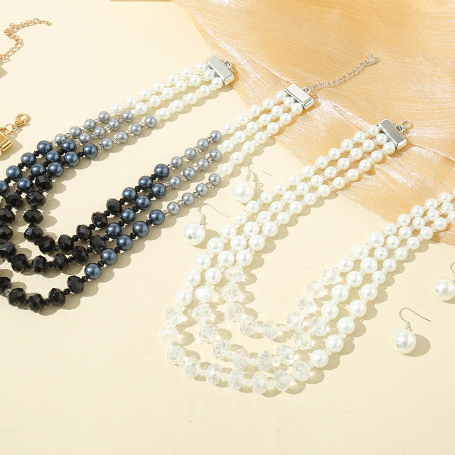 Creative imitation pearl bead jewelry set