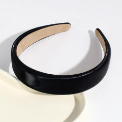 PU leather plain color padded headband