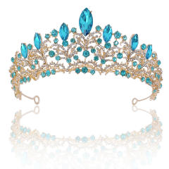Baroque color glass crystal statement crown