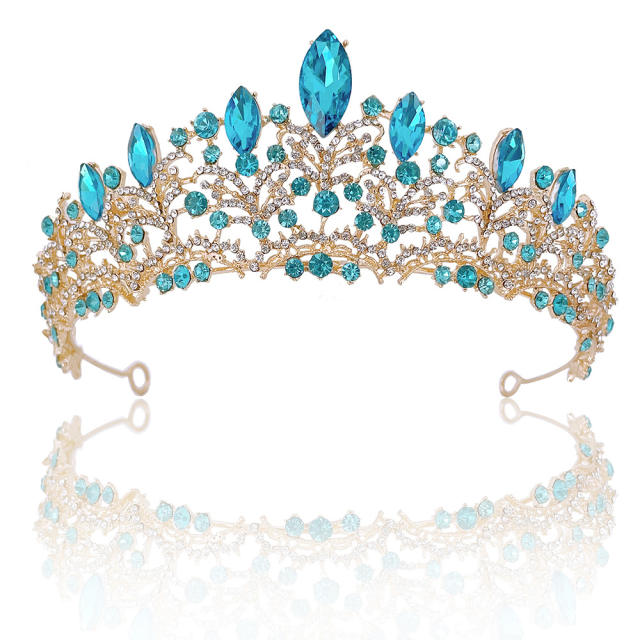Baroque color glass crystal statement crown