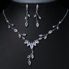 Concise cubic zircon wedding jewelry set