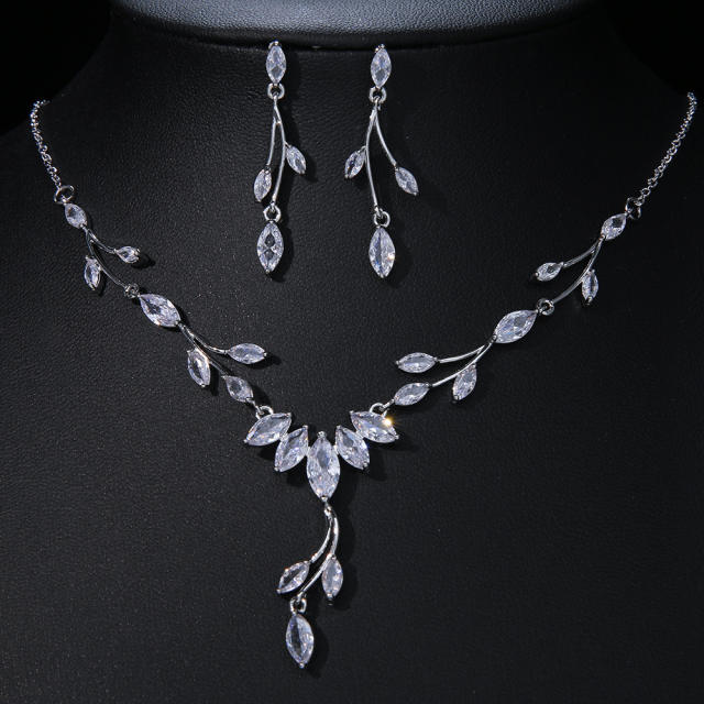 Concise cubic zircon wedding jewelry set