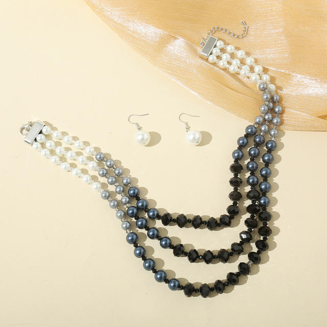 Creative imitation pearl bead jewelry set