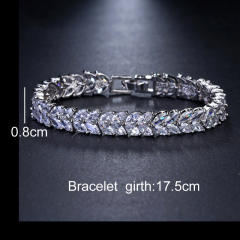 Luxury cubic zircon copper tennis bracelet