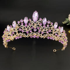 Baroque color glass crystal statement crown