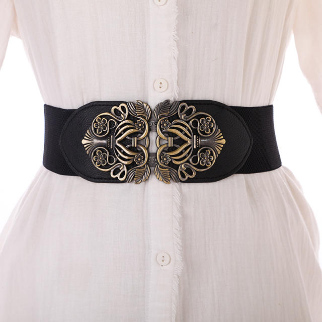 Casual black color corset belt