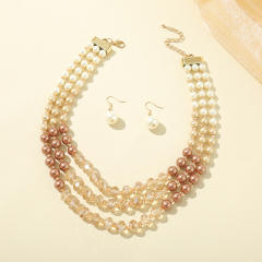 Creative imitation pearl bead jewelry set
