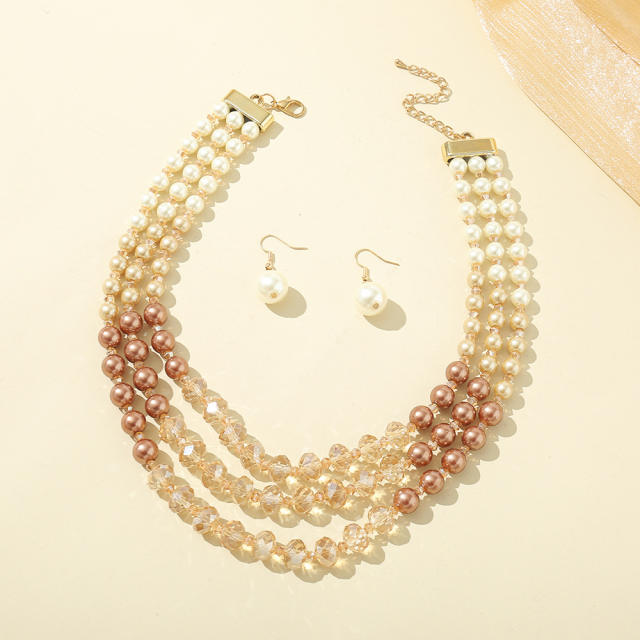Creative imitation pearl bead jewelry set