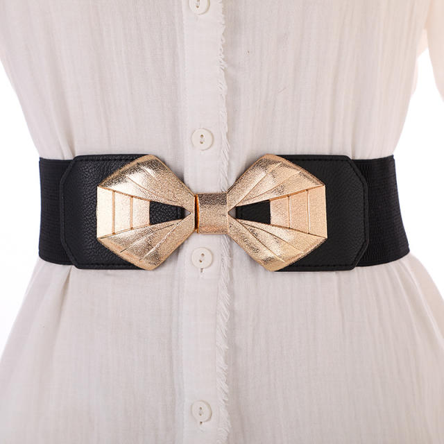 Casual black color corset belt