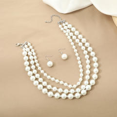 Creative imitation pearl bead jewelry set