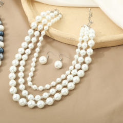 Creative imitation pearl bead jewelry set