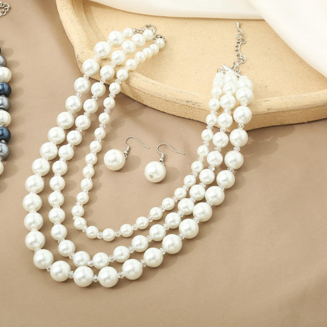 Creative imitation pearl bead jewelry set