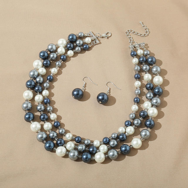 Creative imitation pearl bead jewelry set