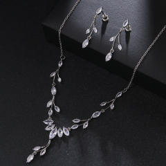 Concise cubic zircon wedding jewelry set
