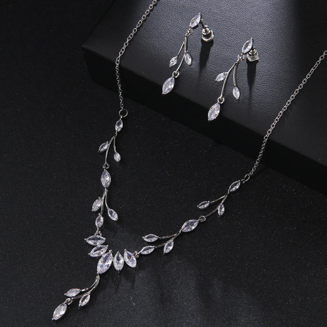 Concise cubic zircon wedding jewelry set