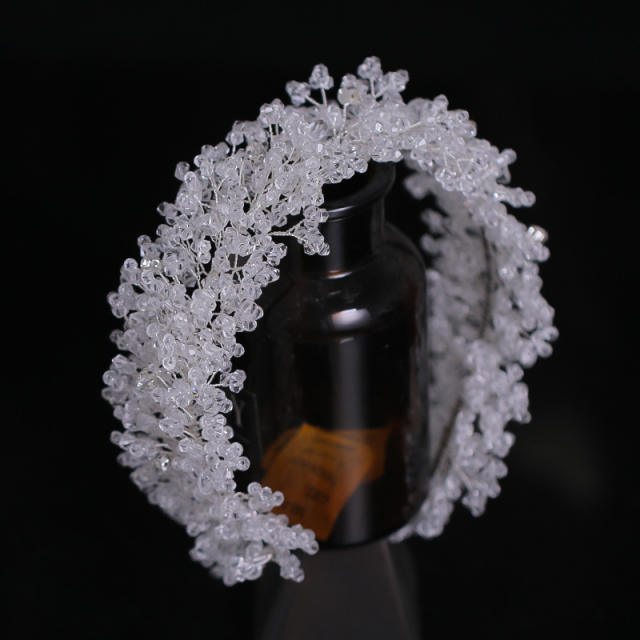 Luxury handmade crystal beads wedding headband