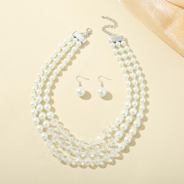 Creative imitation pearl bead jewelry set