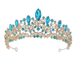 Baroque color glass crystal statement crown