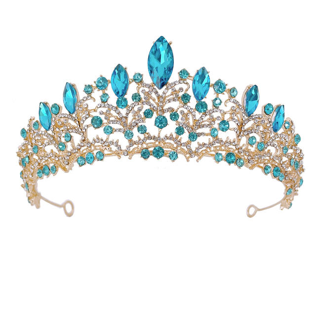 Baroque color glass crystal statement crown