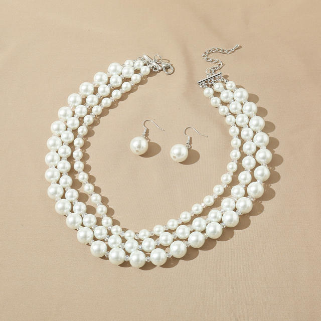 Creative imitation pearl bead jewelry set