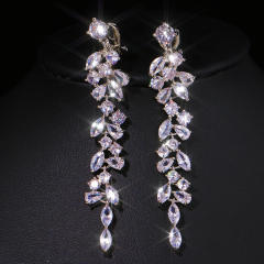Occident fashion cubic zircon diamond clip on earrings