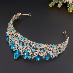 Baroque color glass crystal statement crown