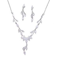 Concise cubic zircon wedding jewelry set