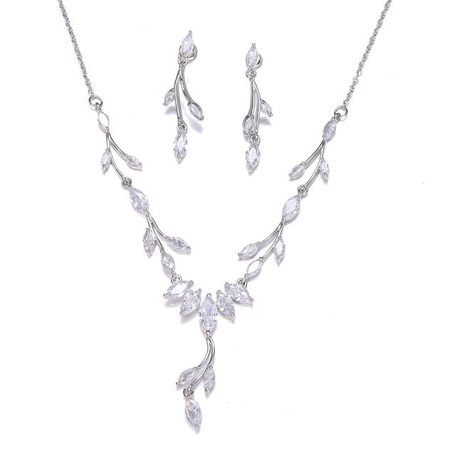 Concise cubic zircon wedding jewelry set