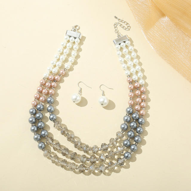 Creative imitation pearl bead jewelry set