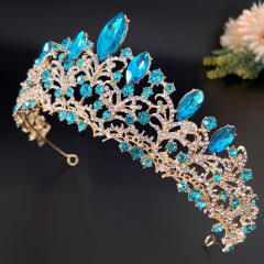 Baroque color glass crystal statement crown