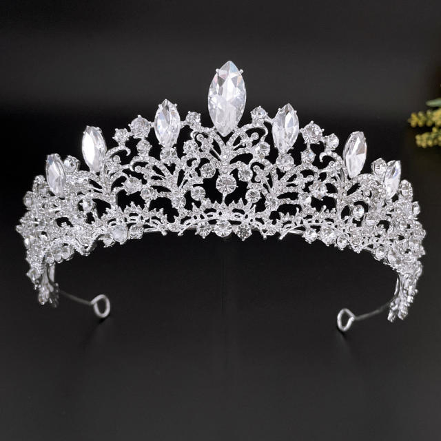 Baroque color glass crystal statement crown