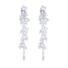 Occident fashion cubic zircon diamond clip on earrings