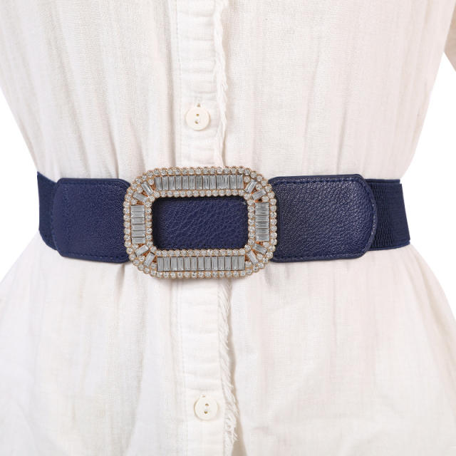 Rhinestone buckle women dress corset belt