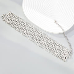 Luxury rhienstone pave setting layer bracelet