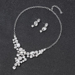 Luxury glass crystal statement alloy jewelry set