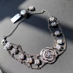 Luxury diamond camellia jewelry set