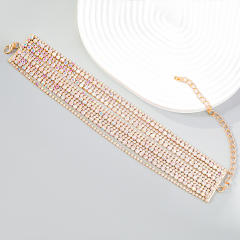 Luxury rhienstone pave setting layer bracelet