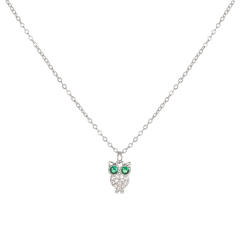 Hot sale classic clover owl pendant copper necklace