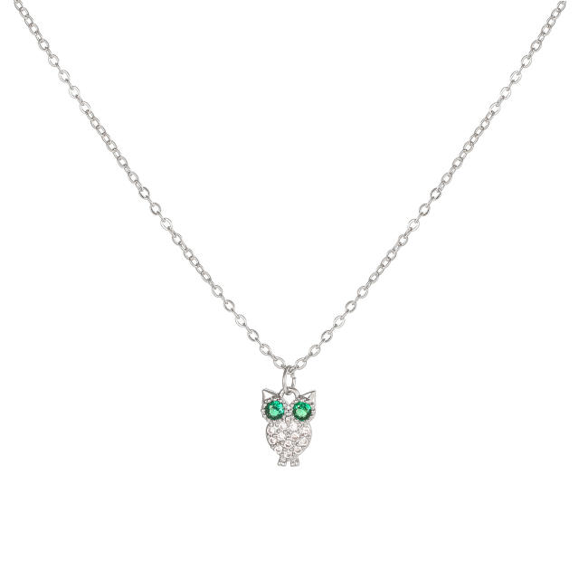Hot sale classic clover owl pendant copper necklace