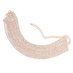 Luxury rhienstone pave setting layer bracelet