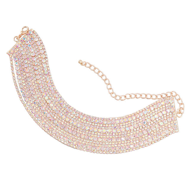 Luxury rhienstone pave setting layer bracelet