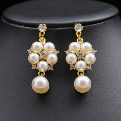 Luxury imitation pearl alloy jewelry set