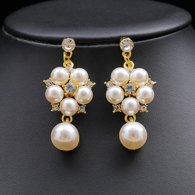 Luxury imitation pearl alloy jewelry set