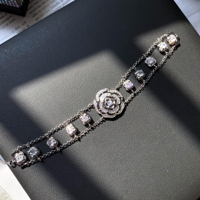 Luxury diamond camellia jewelry set