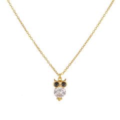 Hot sale classic clover owl pendant copper necklace
