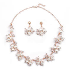 Elegant imitation pearl alloy jewelry set