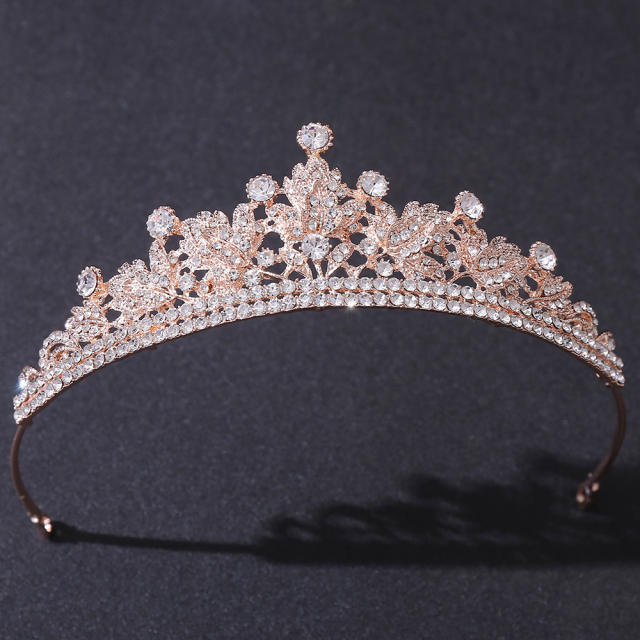 Occident fahsion rhinestone setting alloy crown