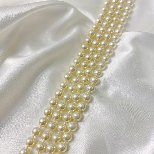 Elegant glass pearl layer necklace