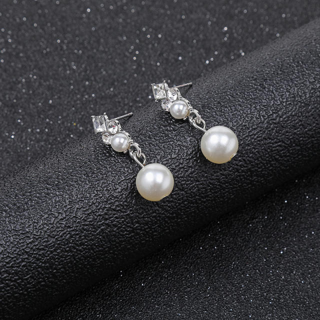 Elegant rhinestone pearl alloy jewelry set