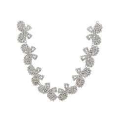 Sweet diamond bow choker necklace set